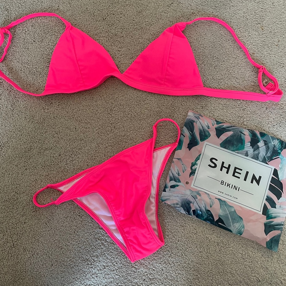 Neon pink bikini